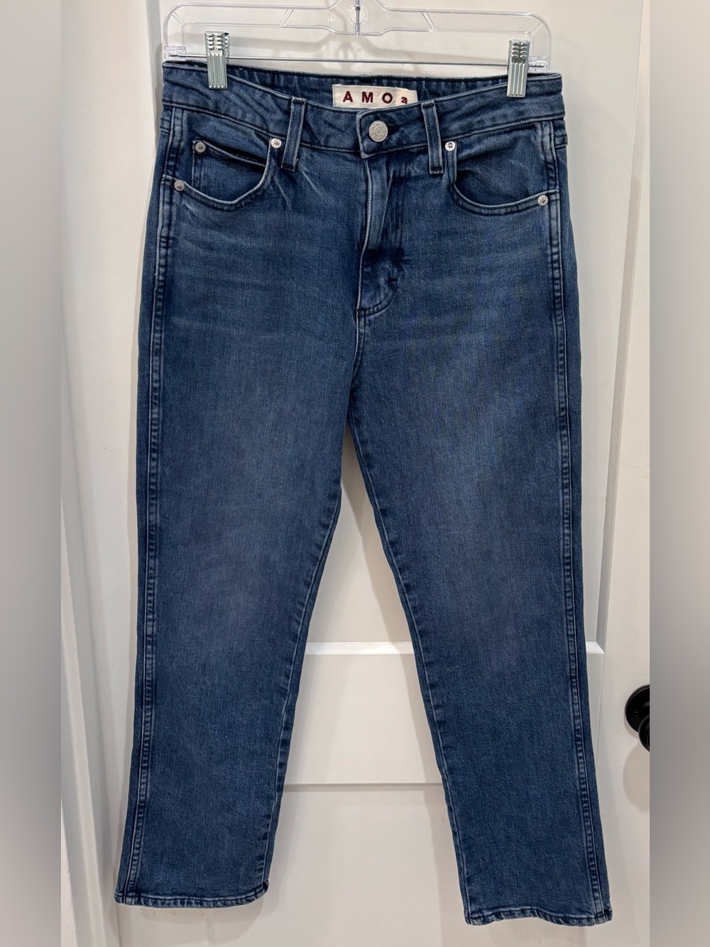 AMO Chloe Crop Jeans - Dark Blue Denim. Size 28 in mint condition